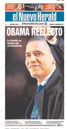 El Nuevo Herald de Miami: Obama reelecto.