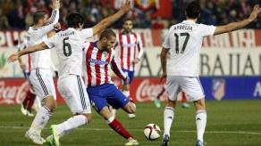 Escena del primer partido de los octavos de final de la Copa del Rey, cuando el Atlético venció al Madrid 2-0.