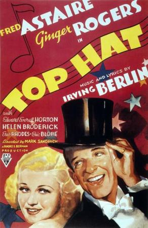 15. Top Hat (1935) - Fred Astaire y Ginger Rogers, un bailarín estadounidense visita Londres y se enamora de una modelo.
