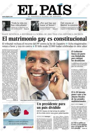 El País de España: Un presidente para un país dividido.