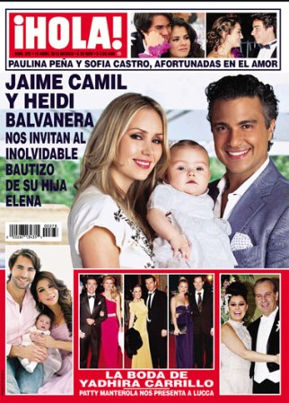 La guapa modelo Heidi Balvanera y el actor Jaime Camil son padres de la pequeña Elena.