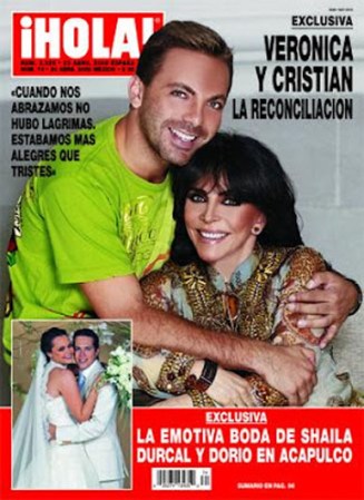 La actriz Verónica Castro y su hijo Cristian Castro.