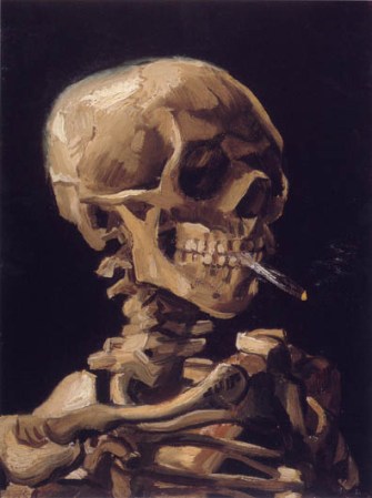 "Craneo fumando un cigarrillo" 1885