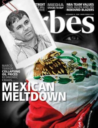 Guzmán también figuró en esta portada de Forbes, en la que destacad la conexión del narco con la economía mexicana.
