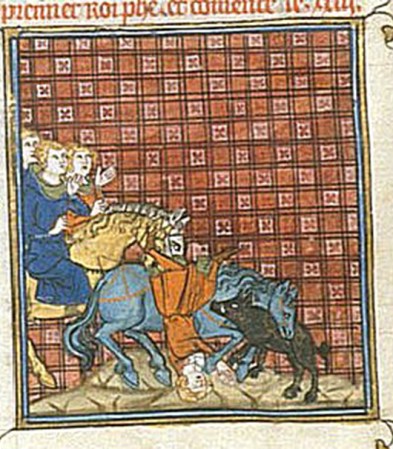 1131: el príncipe heredero de Francia, Philip, murió cuando se dirigía a Paris y un cerdo negro se cruzó en su camino, saliendo de un montón de estiércol, haciendo que su caballo tropezara y le causara la muerte.