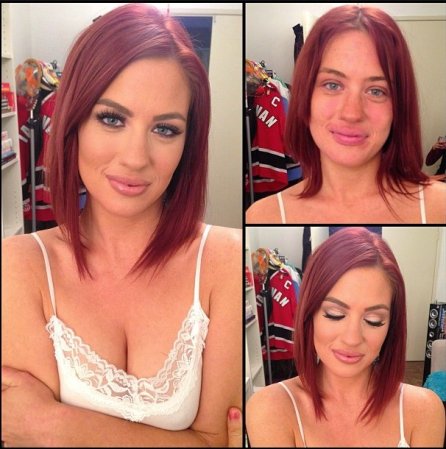 Jessica Mor antes y después del maquillaje.