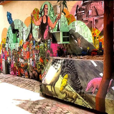 Mural "Santa Rita", que forma parte del taller de arte en la calle (Arte joven para los líderes), dirigido por Ruben "SHETO" Lucciano y David Zayas.<br />Santa Rita, Rio Piedras