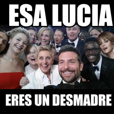 Ni Lucía Méndez quedó fuera de las burlas. La actriz mexicana ya había provocado risas al publicar un fotomontaje donde aparecía junto a George Clooney y Alfonso Cuarón en la alfombra roja del Festival Internacional de Cine de Venecia. Esta vez, alguien la puso en el selfie de Ellen DeGeneres.