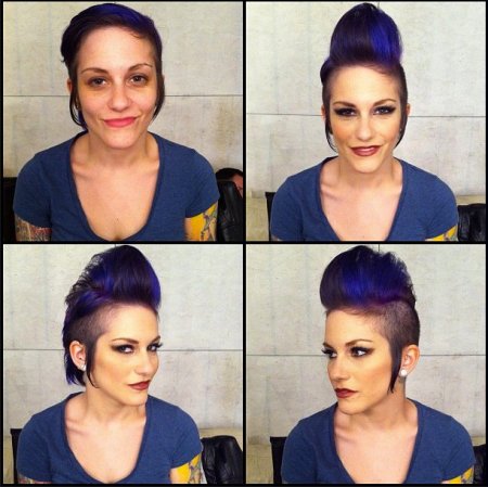 Rizzo Ford antes y después del maquillaje.