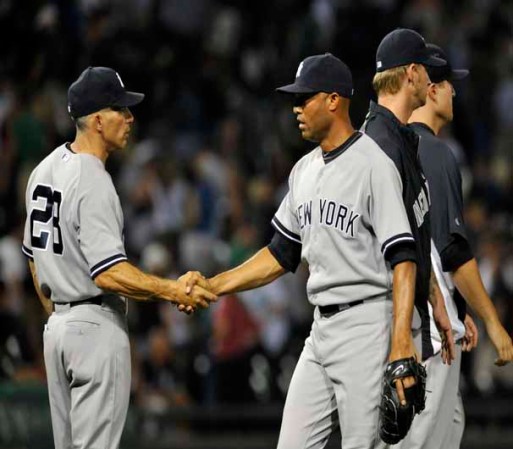 El cerrador de los Yankees de Nueva York arribó a las instalaciones del complejo de prácticas del equipo en Tampa, Florida.
