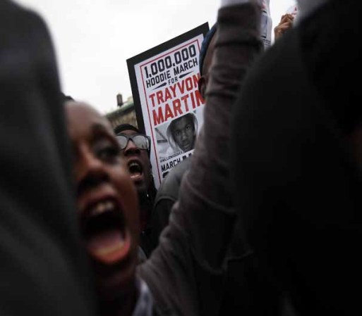 Los protestantes gritaban "Todos somos Trayvon Martin" y "Queremos Justicia".