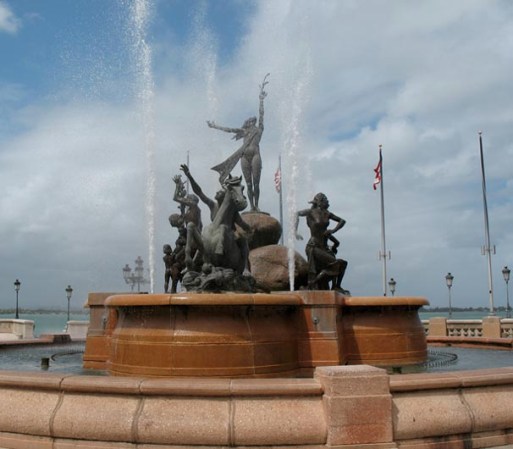 Fuente en el Paseo de la Princesa en el Viejo San Juan