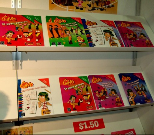 También estuvieron disponibles las historietas que cuentan las aventuras del chavo del ocho y sus amigos.