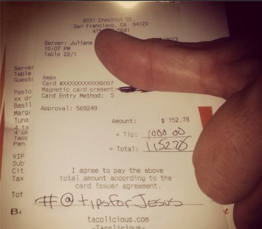 Juliana recibió una propina de $1,000 del misterioso cliente en el restaurante Tacolicious en San Francisco.