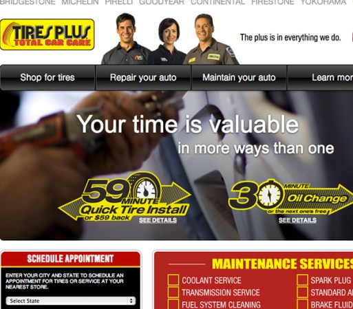 Tires Plus <br /><br />Industria: Mantenimiento automovilístico <br /><br />Puestos de trabajo: Jefe de mantenimiento técnico, Técnico automovilístico, Pasante/Aprendiz de mantenimiento, Técnico de mantenimiento de neumáticos, Representante de ventas. <br /><br />Las plazas son para: Florida, Maryland, Virginia, Minnesota, Wisconsin.