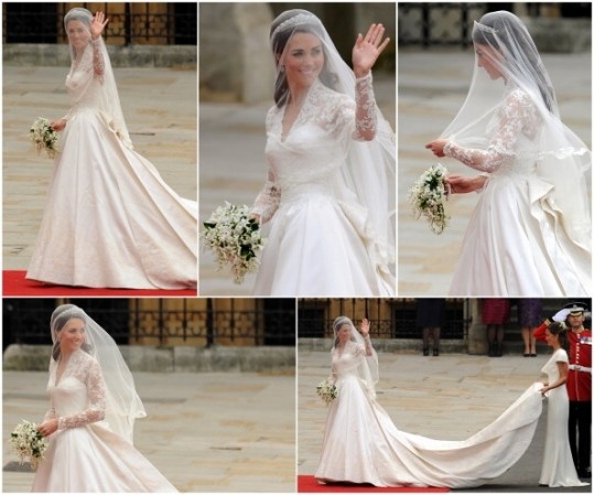 Todos admiraron la extensa cola del vestido de Kate.