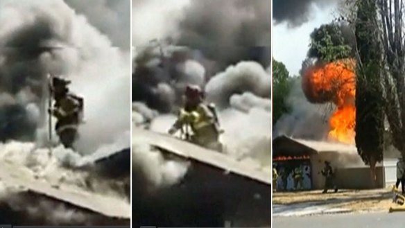 Aunque sus compañeros reaccionaron de inmediato, la víctima permaneció tres largos minutos dentro del garaje incendiado.