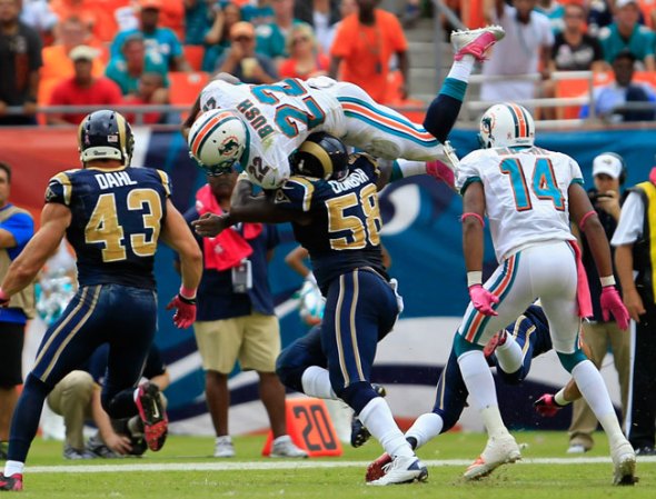 Los Miami Dolphins impusieron su potencia ante los Rams de Saint Louis, con una victoria 17-14.