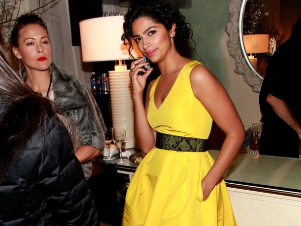 En el Fashion Show de Monique Lhuillier durante la Mercedes-Benz Fashion Week en Lincoln Center, Nueva York.