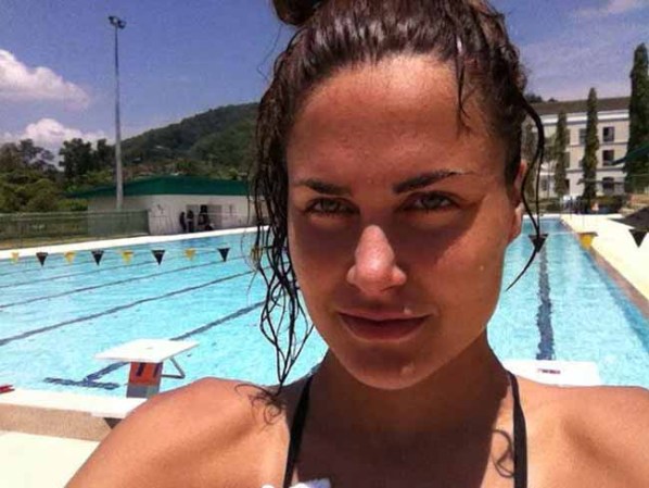 La sirenita que cautivó en los Mundiales de Natación de Barcelona.