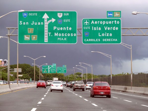 La ruta hacia el puente Teodoro Moscoso para ir al aeropuerto