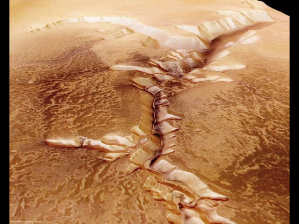 Según la agencia europea, Echus Chasma pudo ser una de las más grandes fuentes de agua del planeta rojo.