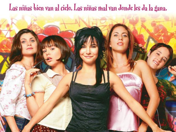 Aquí con el elenco de "Niñas Mal".