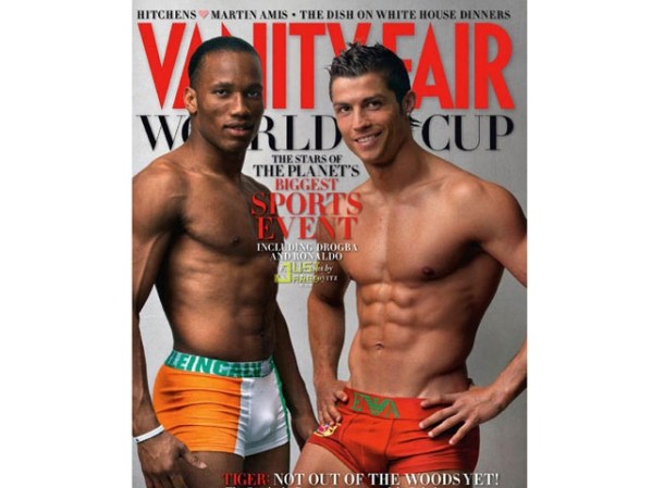Didier Drogba y Cristiano Ronaldo en Vanity fair (junio, 2010)