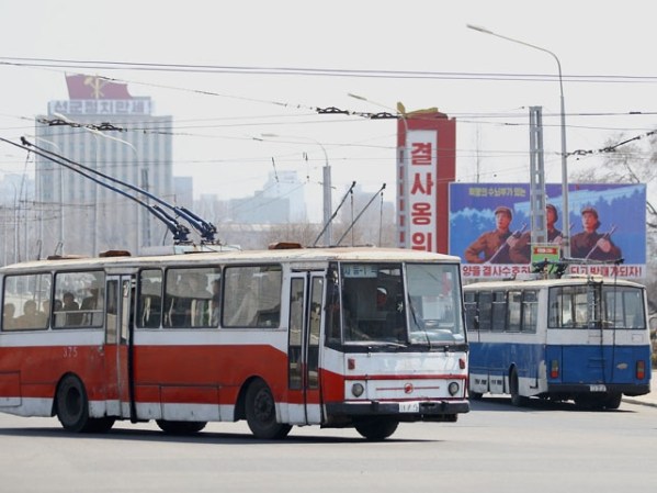 Tranvía en Pyongyang.