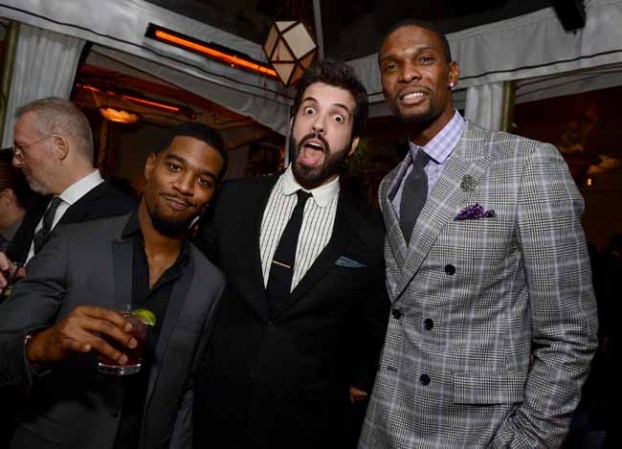 Chris Bosh (derecha) de los Heat de Miami