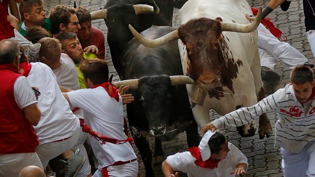 El segundo encierro de la fiesta de los sanfermines terminó con dos heridos leves.
