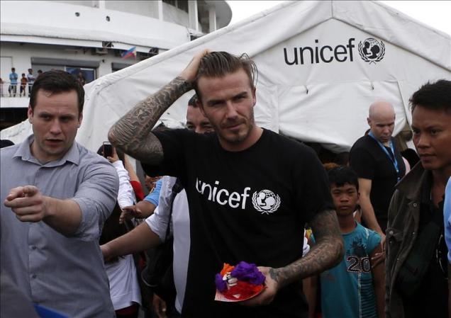 Beckham visita por segunda vez el país, la primera fue como jugador del equipo estadounidense Galaxy en un partido amistoso contra el Azkals de Filipinas.