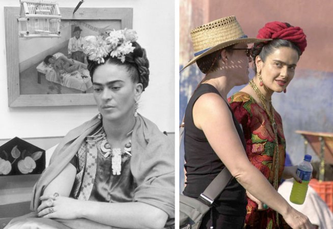 Salma Hayek produjo e interpretó a Frida Kahlo en el film "Frida" (2002).