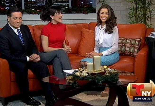 La mirada y sonrisa angelical de la Miss Universo 2013, Olivia Culpo, nos deleitaron durante una visita exclusiva a nuestros estudios de Buenos Días Nueva York.