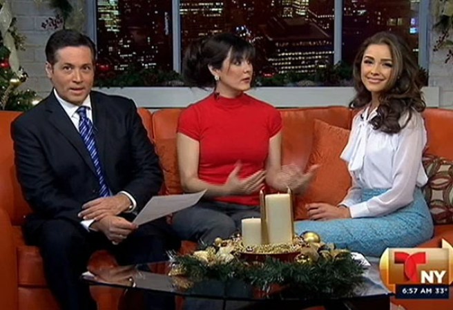 La mirada y sonrisa angelical de la Miss Universo 2013, Olivia Culpo, nos deleitaron durante una visita exclusiva a nuestros estudios de Buenos Días Nueva York.