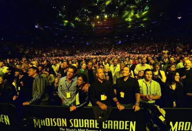 Lleno hasta el tope en el concierto 12-12-12 celebrado en el Madison Square Garden para recaudar fondos para las víctimas del devastador huracán Sandy en Nueva York.