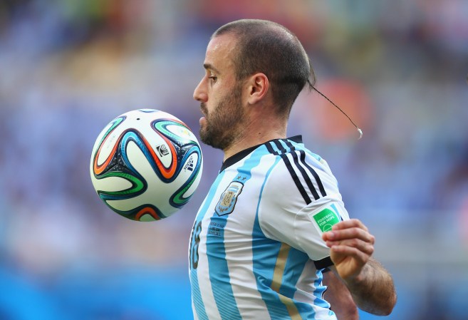 El jugador de Argentina, Rodrigo Palacio