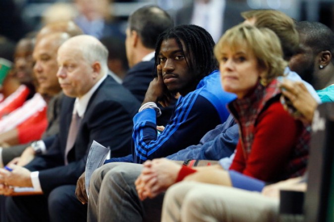 Famosos en juegos del Heat: El Quarterback Robert Griffin III #10 de los Washington Redskins.