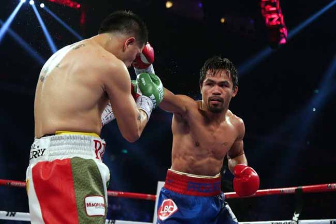 Paris Hilton, testigo de la derrota de Ríos frente a Pacquiao.