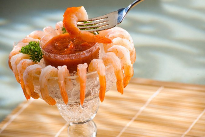 Coctel de camarones.