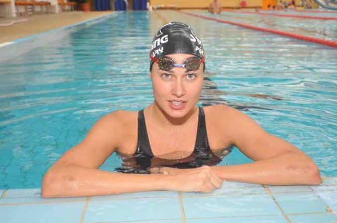 La sirenita que cautivó en los Mundiales de Natación de Barcelona.