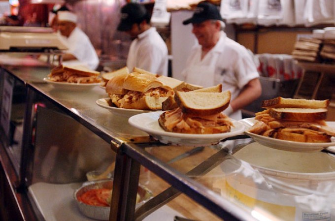 Sándwiches de los delis.