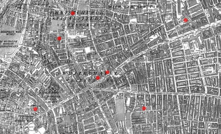 En total a Jack el Destripador se le atribuyen oficialmente cinco muertes, todas ocurridas en el barrio londinense de Whitechapel y en el plazo de tres meses