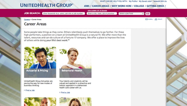 UnitedHealth Group<br /><br />Industria: Salud<br /><br />Los puestos de trabajo: Analistas de Negocios, Consultor Senior, Supervisores<br /><br />Las plazas son para: Chicago, Dallas, New York