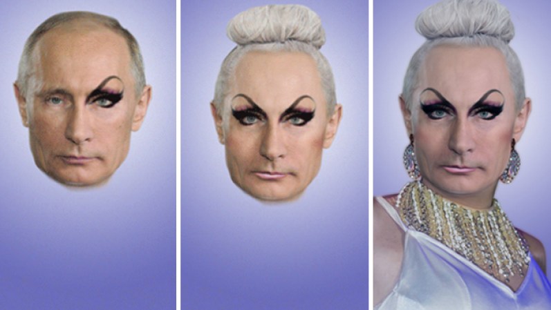Esta sería su transformación de presidente a reina de belleza.