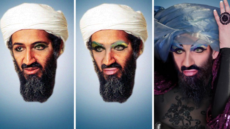 Esta maso menos fuera la transformación de Osama bin Laden.