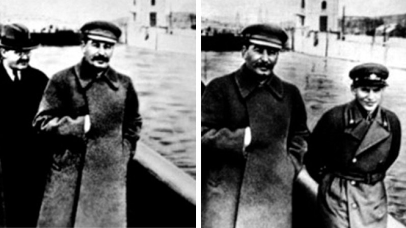 Stalin era conocido por eliminar a sus enemigos pero ¡en sus fotos!. Después de caer de la gracia del líder de la Unión Soviética, sus trabajadores eliminaron a este hombre de la foto.