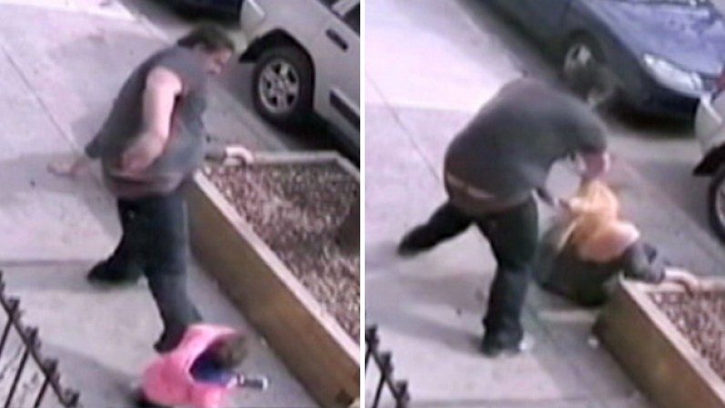27 DE MARZO, 2014: Un hombre queda bajo arresto tras llevar a cabo un brutal ataque doméstico en una calle de Nueva York y a plena luz del día.