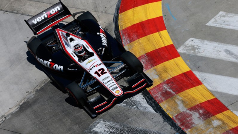 Toma aérea del vehículo de Will Power, quien ganó la válida de la Indy Car del domingo.