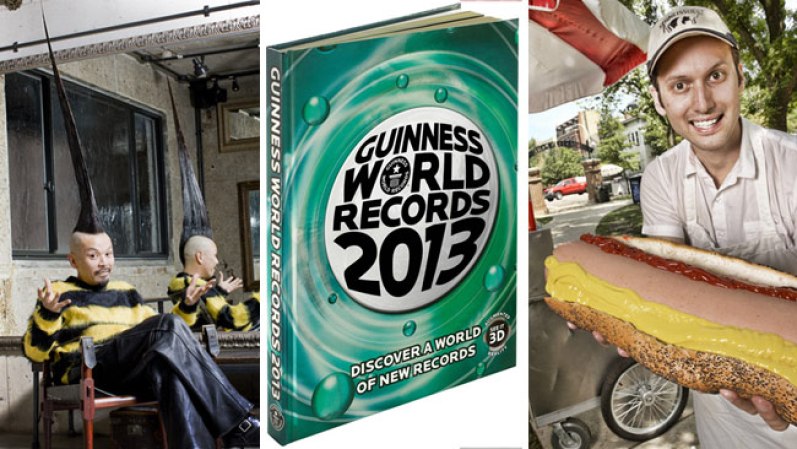 La nueva edición del libro de Récords Guinness 2013, ya está disponible. En sus páginas, los más soprendentes, bizarros e incluso enternecedores personajes, protagonizan recientes marcas mundiales en categorías tan impactactes como la persona con más piercings en el rostro, el burro más alto, el perro más diminuto, el perico más habilidoso o el baterista más joven. Conoce algunos de los muchos casos que presenta la recién estrenada publicación.